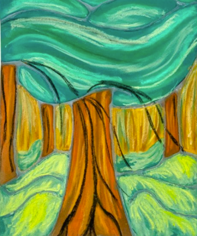 Original Art by Erica Soto in the style of Emily Carr.