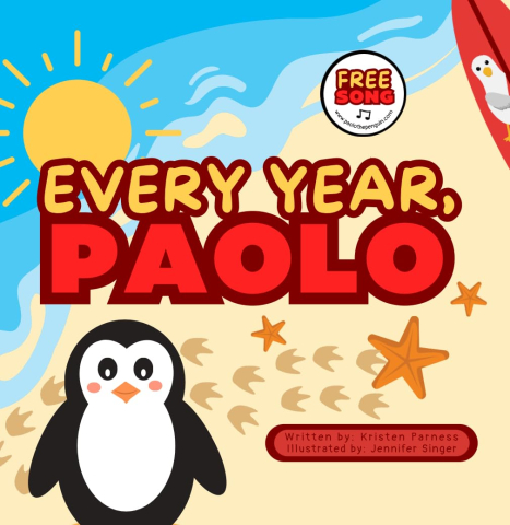 image of book cover with illustration of penguin and text "every year, paolo"