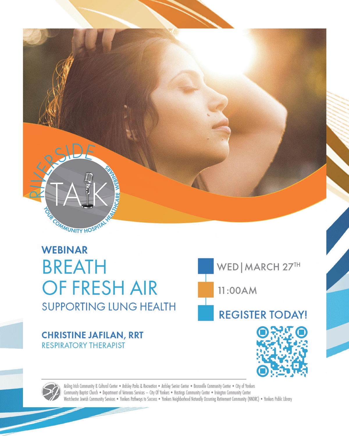 flyer advertising this program with a QR code for registration