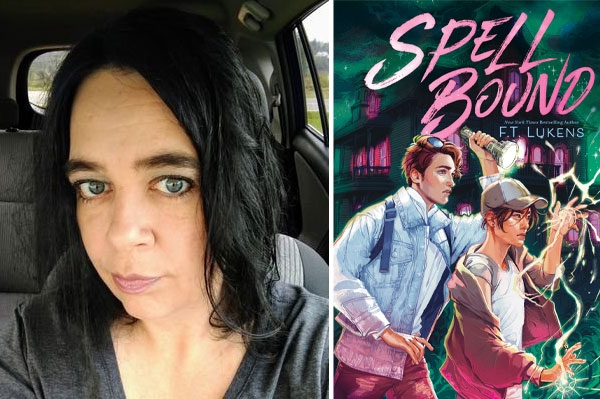 photo of author F.T.Lukens and picture of book cover of SpellBound
