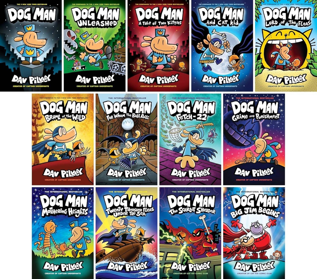 images of 13 Dog Man book covers