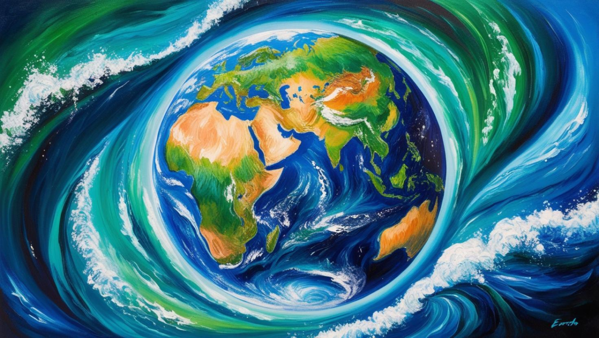 painting of the earth by Erica Soto