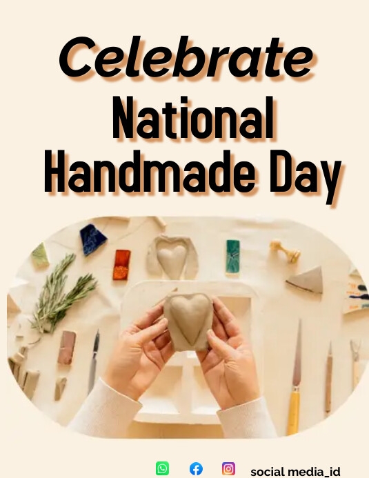 celebrate national handmade day with a pair of hands making a craft project