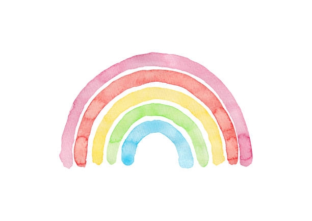 rainbow painted with watercolor paints