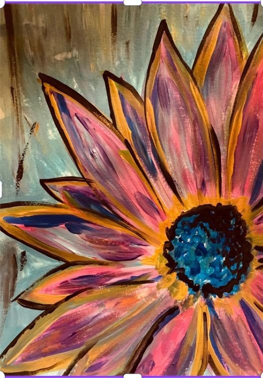 painted sunflower by artist Erica Soto