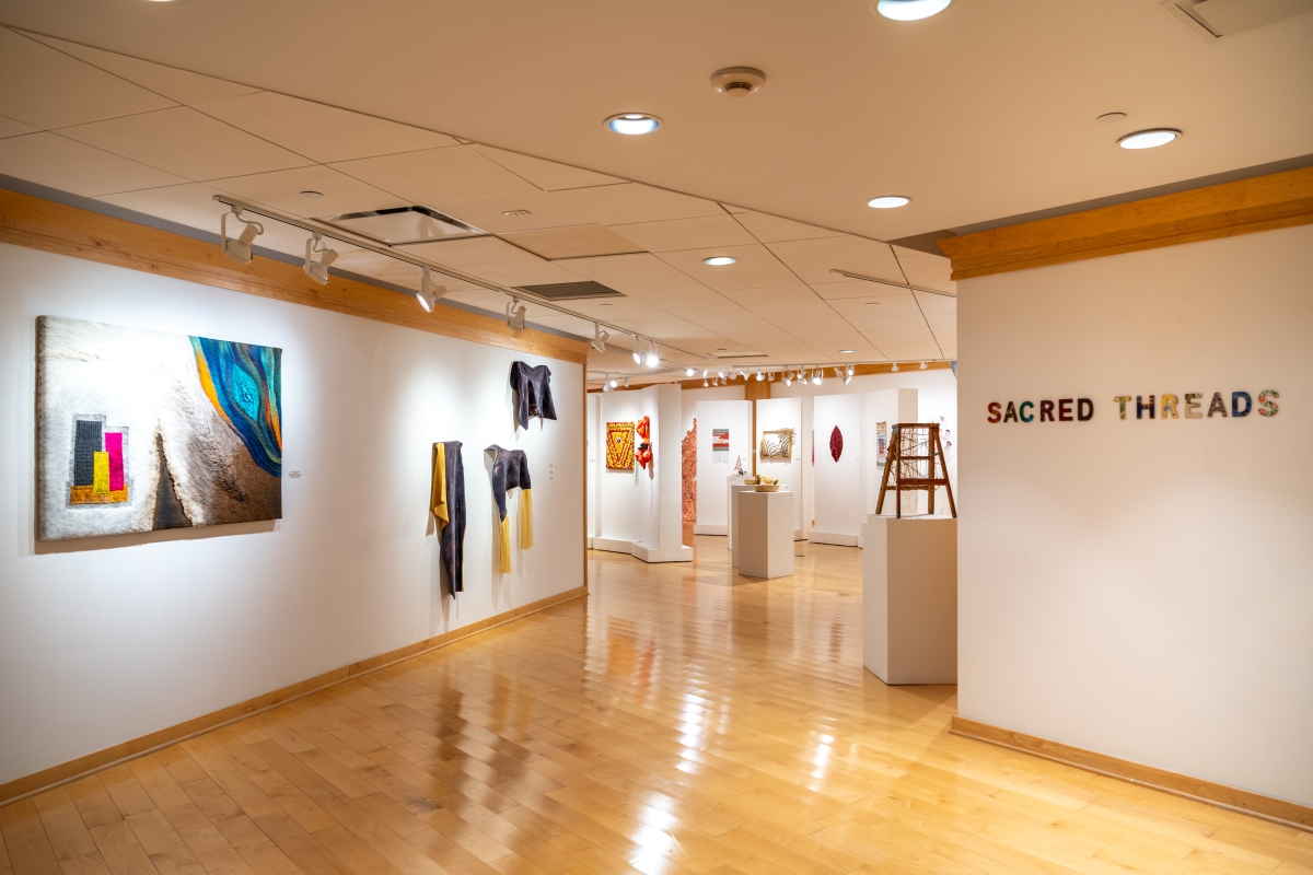 Gallery displaying textile art