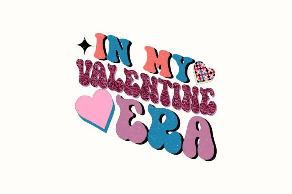 colorful text of font "in my valentine era"