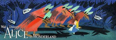 image of alice in wonderland in the woods