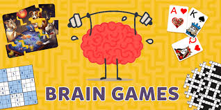 image of brain lifting a barbell surrounded by cards, sudoku, crossword and jigsaws puzzle pieces