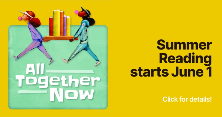 Summer Reading slide showing All Together Now logo 