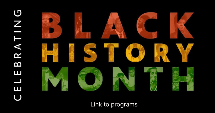 Slide linking to Black History Month programs