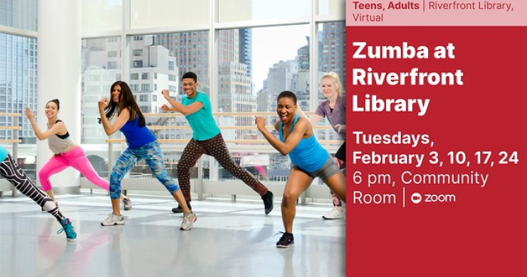 zumba feb 3 riverfront 6pm